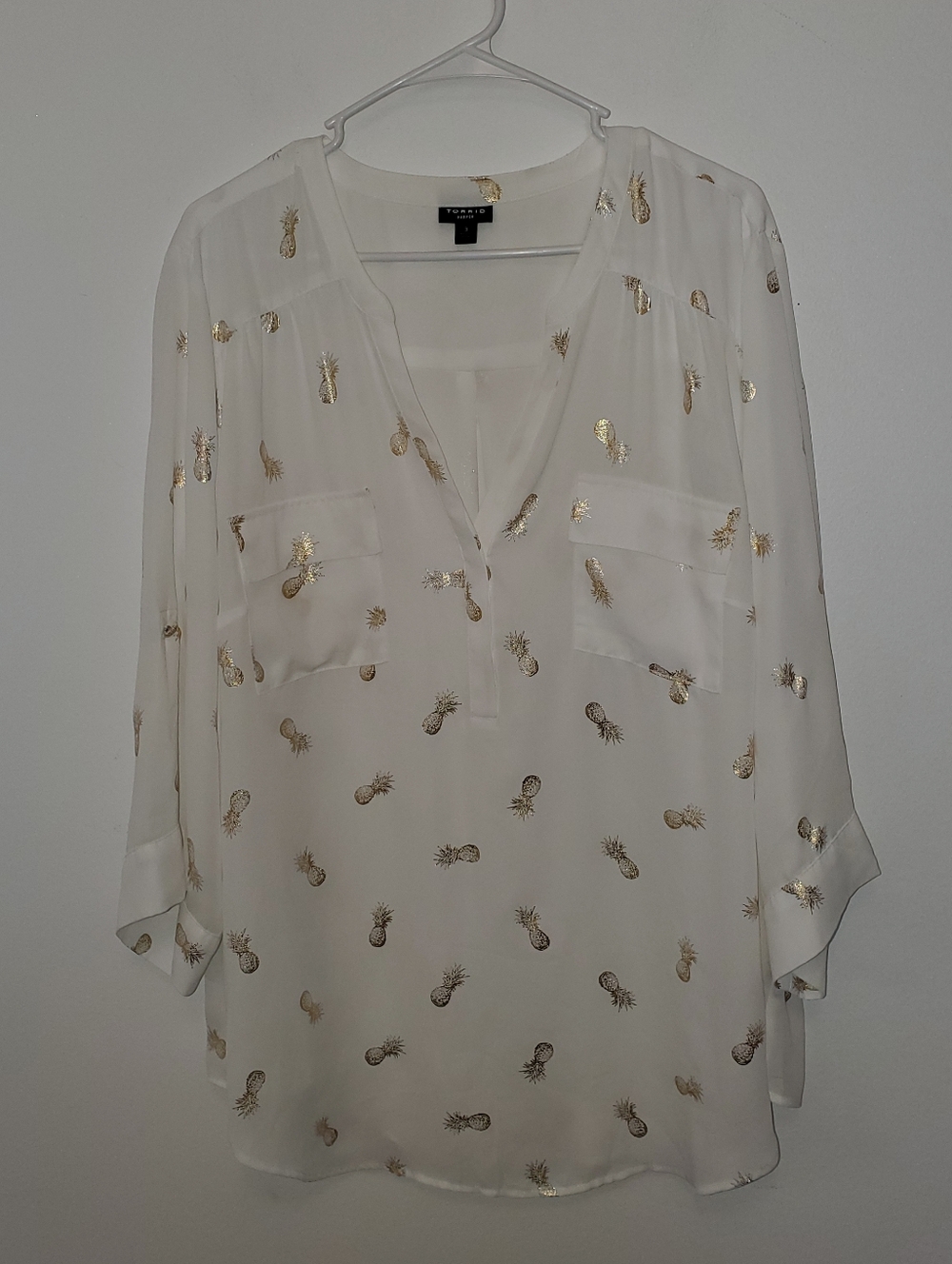Torrid Pineapple blouse Size 3X